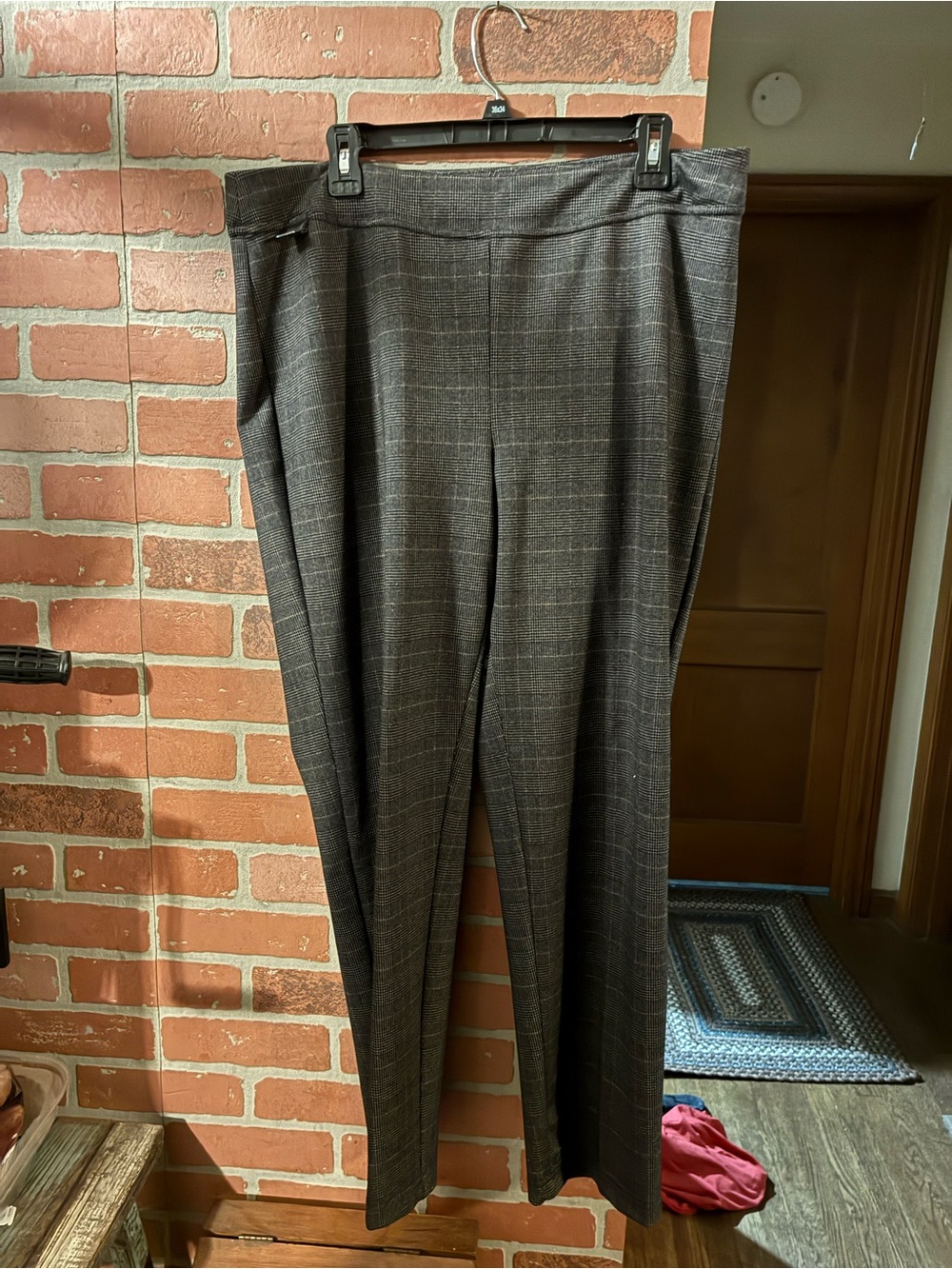 Zac & Rachel Charcoal Plaid Straight-Leg Trousers